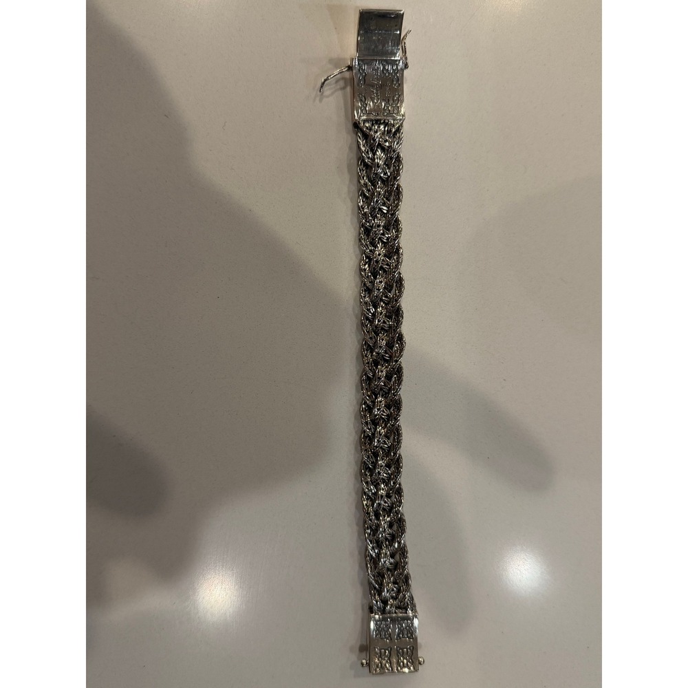 Keith Jack Silver and 10k Gold Norse Forge Dragon Weave Bracelet - Picture 8 of 10